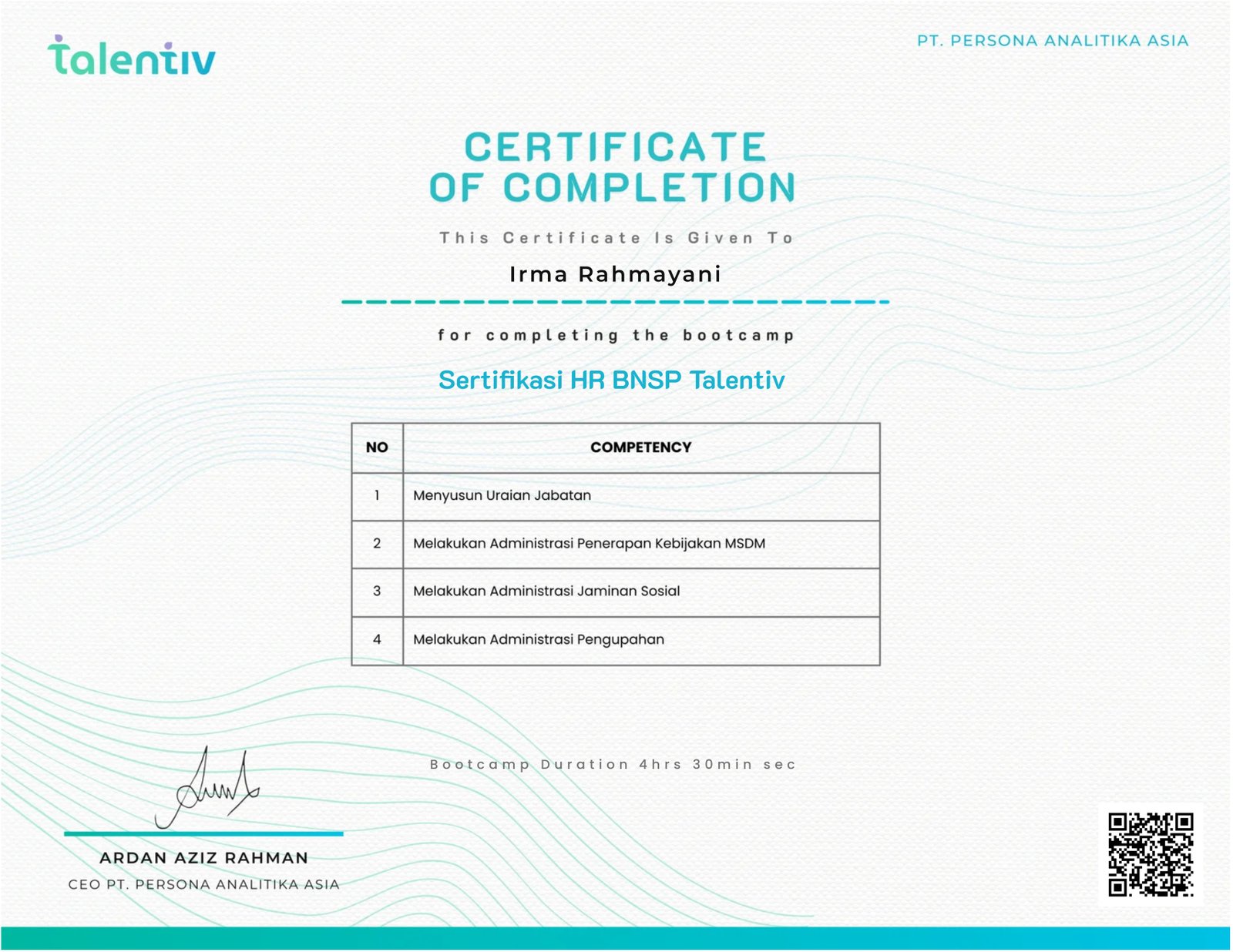 Sertifikasi HR BNSP Talentiv