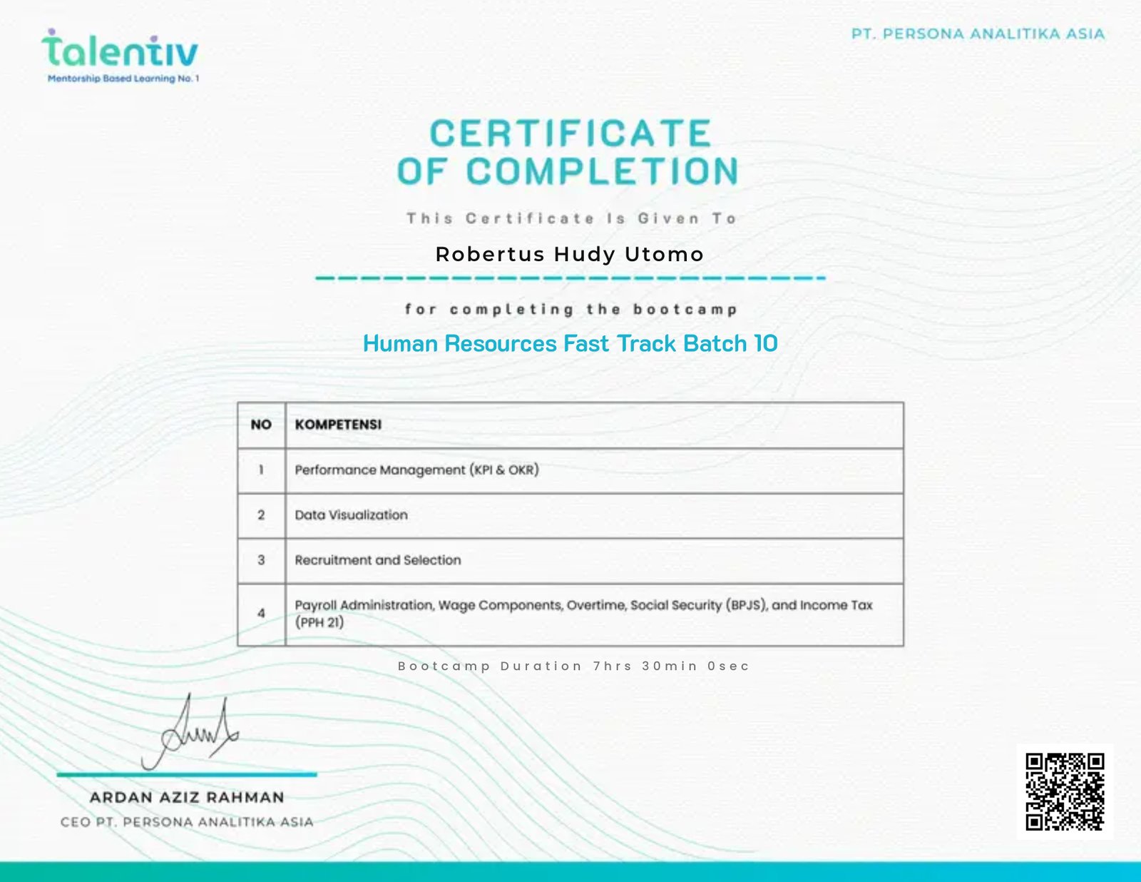 Human Resources Fast Track Batch 10