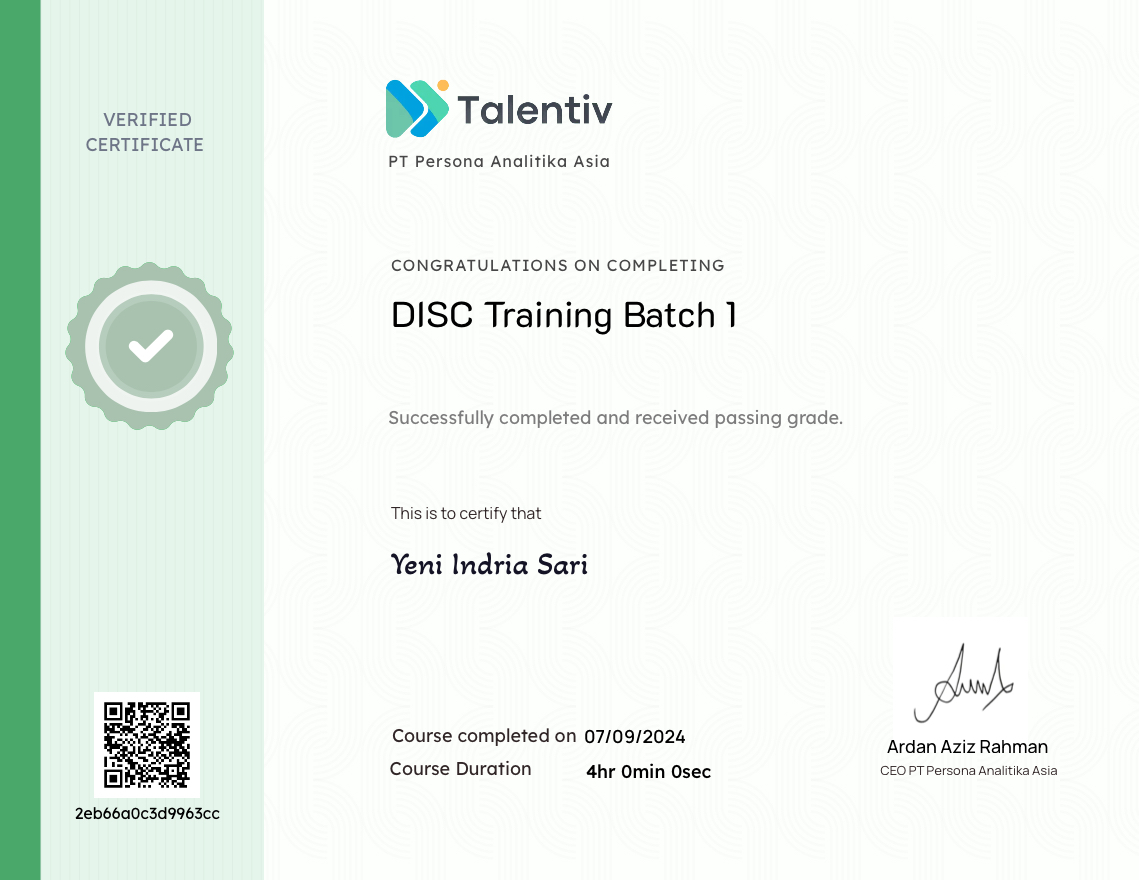 DISC Training Batch 1