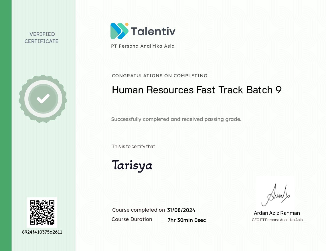 Human Resources Fast Track Batch 9