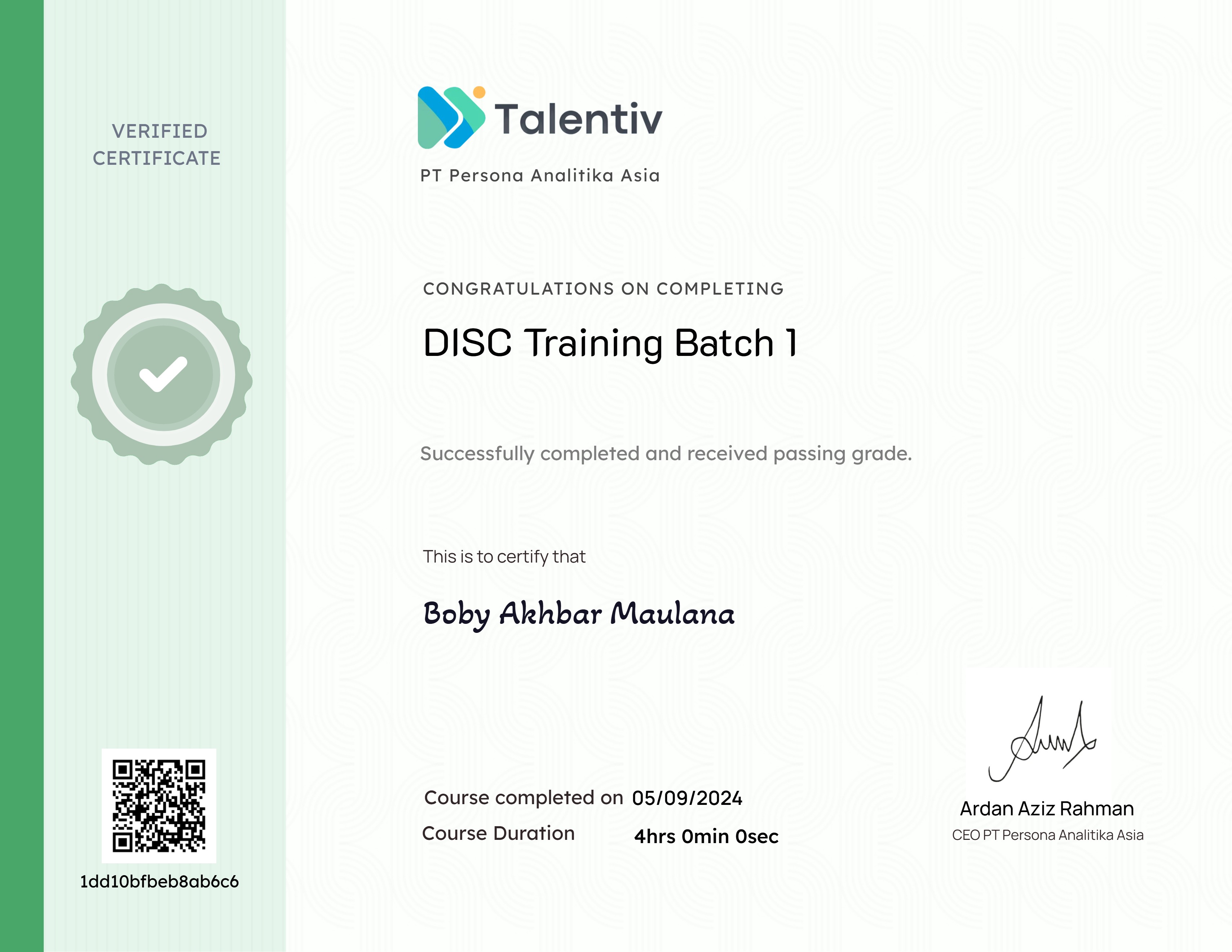 DISC Training Batch 1