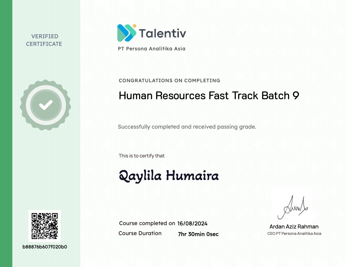 Human Resources Fast Track Batch 9