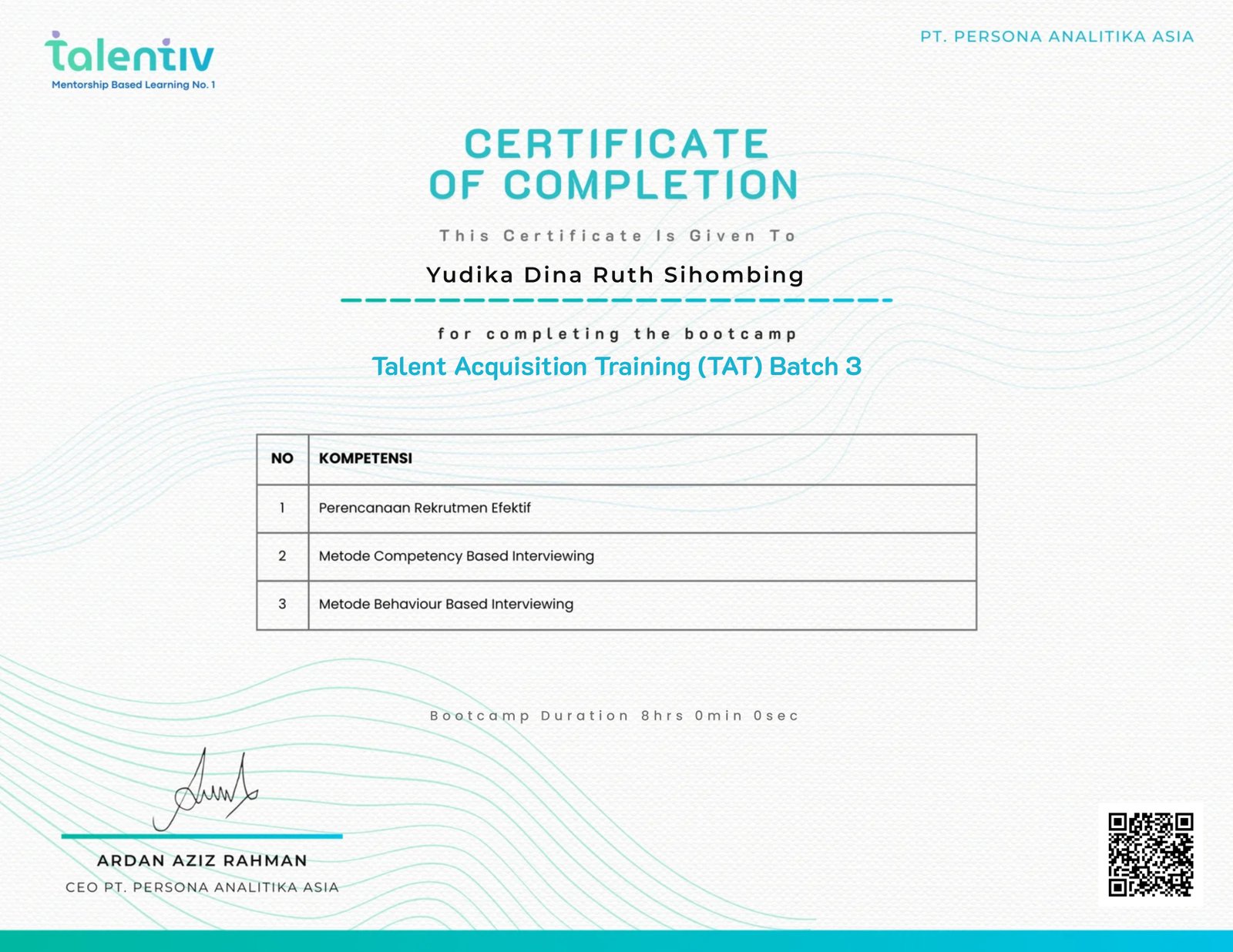 Talent Acquisition Training (TAT) Batch 3
