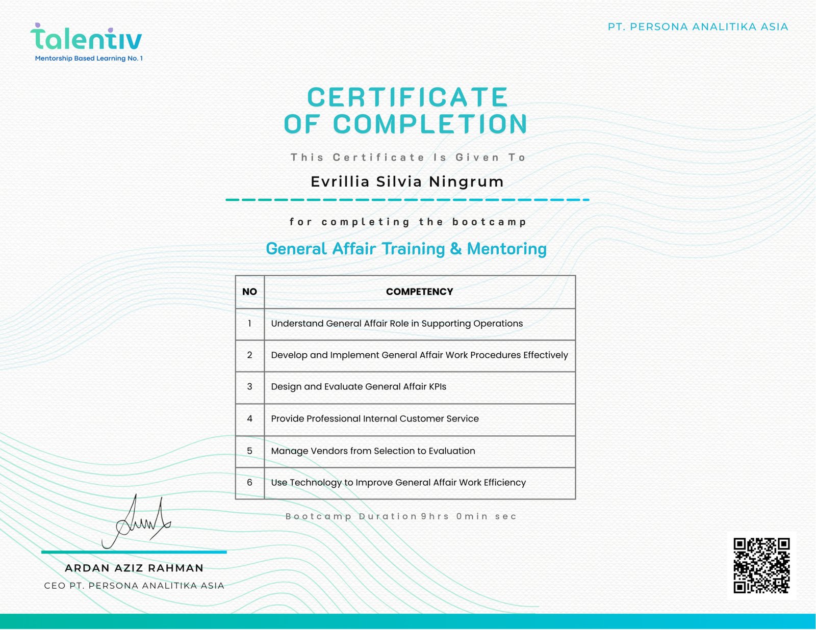 General Affair Training & Mentoring