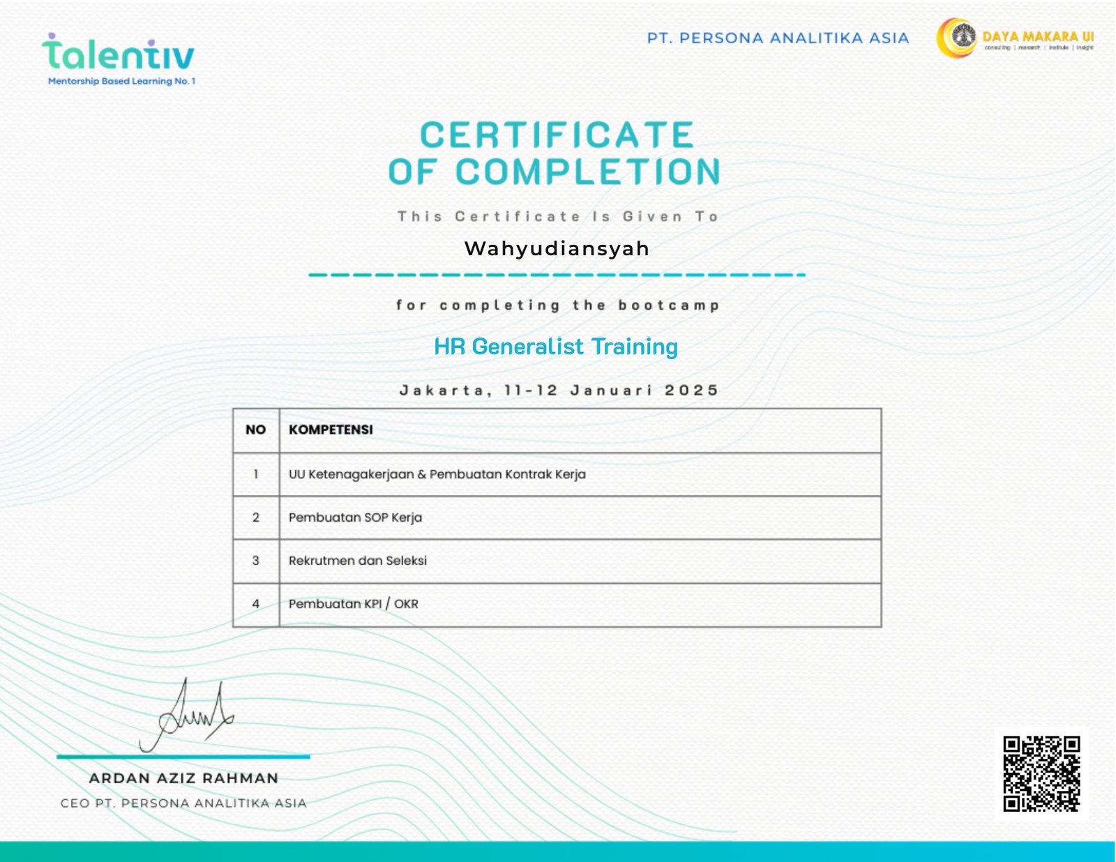 HR Generalist Training